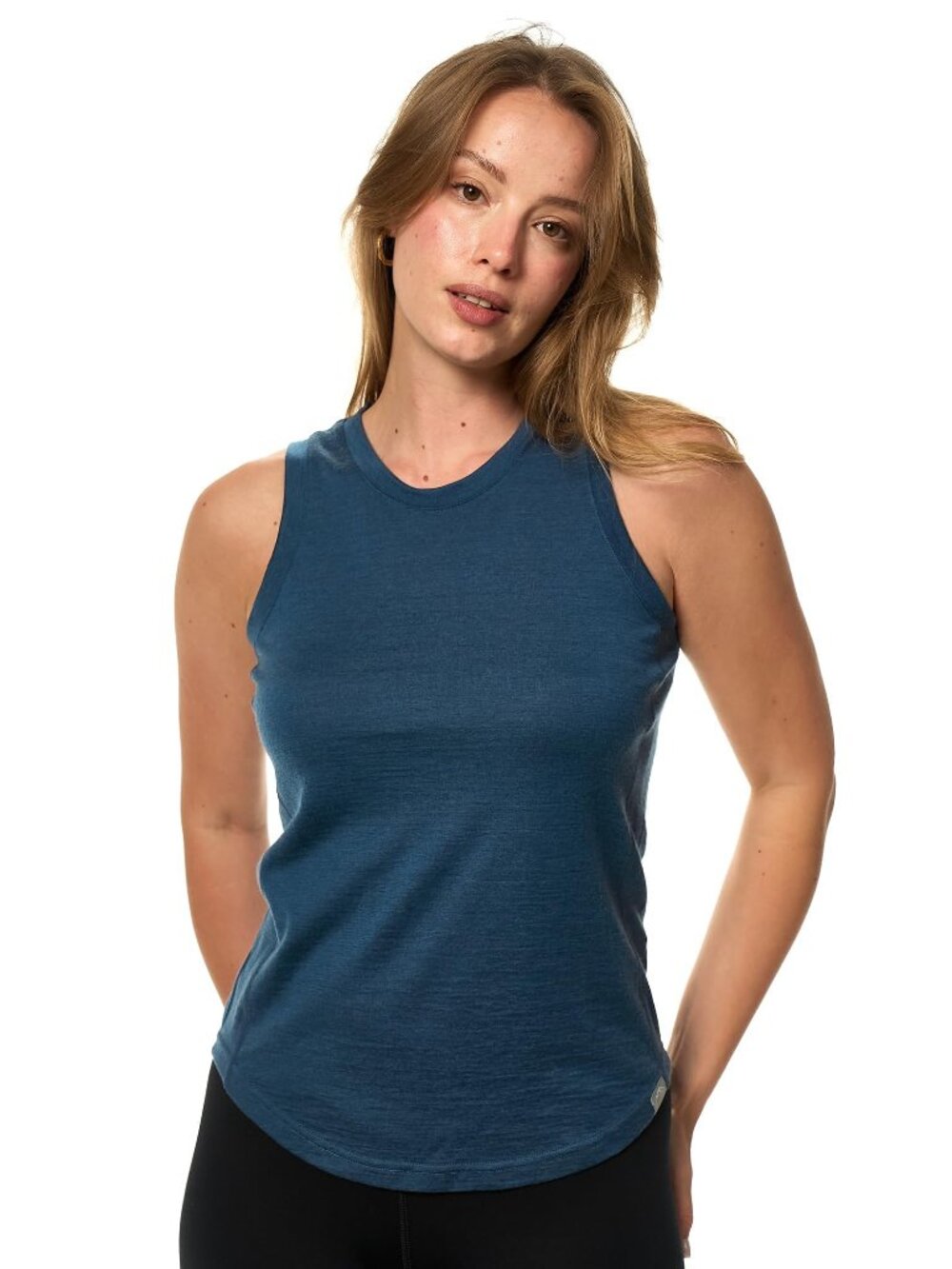 Merino.tech Merino Wool Tank Top Women - Denim Highneck